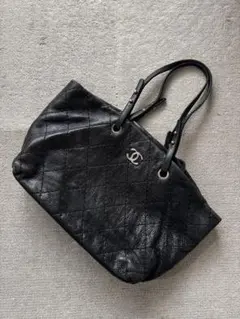 CHANEL ブラック キルティング トートバッグのサムネイル