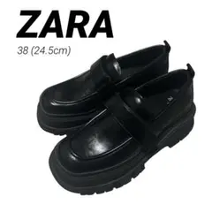 ZARA ザラ プラットフォームローファー 厚底 ブラック 38