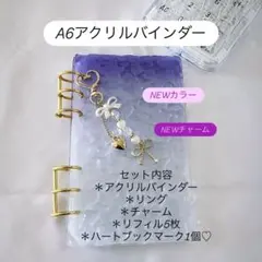 アクリルバインダー♡水流模様A6韓国バインダー貯金saving Goldリボン