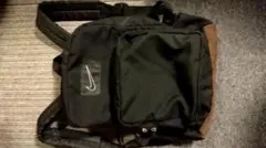 90's NIKEナイキ★バックパック黒★ボトムスウェードレザー★リュック激レア