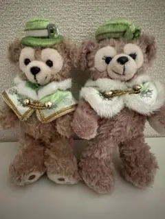 ディズニー　ダッフィー シェリーメイ　ぬいぐるみバッジ　カラーオブクリスマス