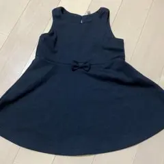 キッズ ノースリーブ ワンピース ネイビー リボン　喪服のサムネイル