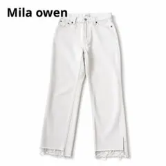 Mila owen ミラオーウェン 裾スリット ホワイトデニム カットオフデニムのサムネイル