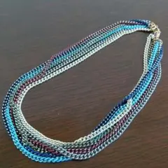 6本カラーチェーンのネックレス