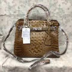 値下！新品・未使用 フィラノ クロコ調 型押し2WAYハンドバック ベージュ