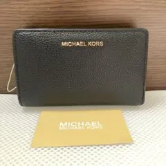 新品　マイケルコース　二つ折り財布　ブラック　レザー