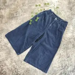 GU ライトデニムガウチョパンツ ブルー サイズS