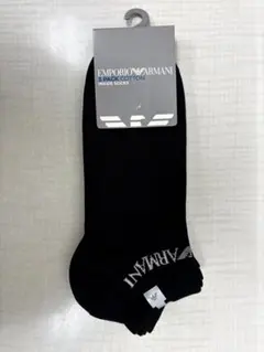 【新品未使用】EMPORIO ARMANIメンズショートソックス3足セット黒のサムネイル