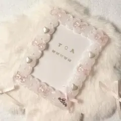 トレカケース ホイップデコ B8硬質カードケース ピンク 白 リボン ハート