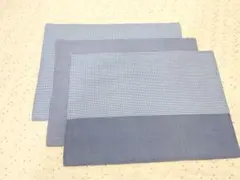 シンプルランチョンマット３枚(25×35)チェック給食セット入園入学セット男の子