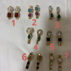 宝石装飾のヘアピン 4個セット