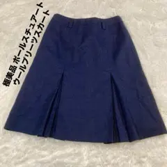 極美品 ポールスチュアート ウールプリーツスカート 紺 6 三陽商会 日本製のサムネイル