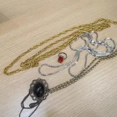 ネックレスセット ゴールド シルバー ブラック