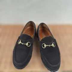 Y*i様 グッチ　ホースビットローファー　スエード　ブラック　41 E ビンテー