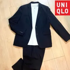 UNIQLO レディース セットアップ パンツスーツ ストライプ ネイビーのサムネイル