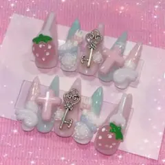 ネイルチップ　現品ネイル　量産型ネイル　ウィッシュコアネイル　平成女児ネイル