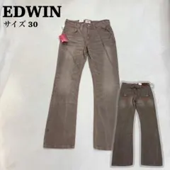 未使用品 EDWIN ダメージ加工 ブラウンデニムパンツ サイズ30