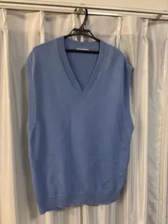 ZARA 水色 Vネック ノースリーブ ベスト