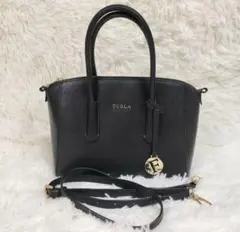 FURLA ブラック レザー 2wayショルダーバッグ
