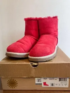 UGG 赤 ファー ムートンブーツ　リボン　SELENE 1006493