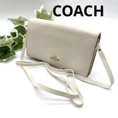 COACH コーチ ショルダーバッグ ホワイト 携帯入れ　お財布　小物入れのサムネイル