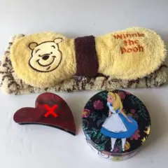 3点セット☆プーさんヘアバンド ＋ アリス 空き缶＋ジルスチュアートポーチセット