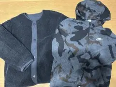 【120㎝】Nike迷彩柄パーカー、UNIQLOリバーシブルボアジャケット
