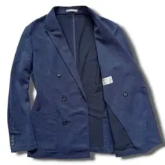HIGH STREET ダブル 軽量 アンコン ジャケット M ネイビー ブルーのサムネイル