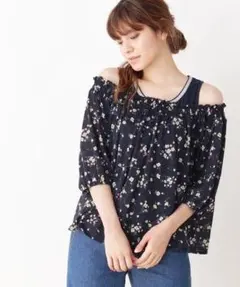 grove 花柄　オフショルダー　ブラウス