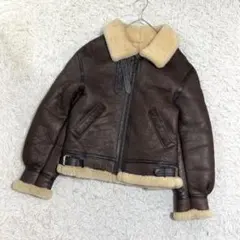16615✨B-3 羊革 リアルムートン ボア ボマー フライトジャケット