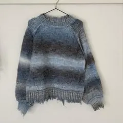 グラデーションブルー ニットセーター WHO'SWHOgallery