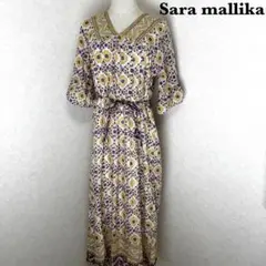 【極美品】サラマリカ 総柄 ロング ワンピース パープル レディース FREE