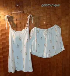 ジェラートピケ ラビットモチーフキャミソール ショートパンツ レア