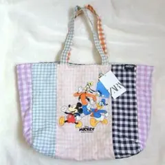 ZARA ディズニー トートバッグ チェック コラボ