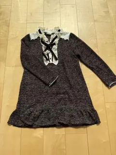 axes femme フリル襟 パールボタン 長袖チュニック