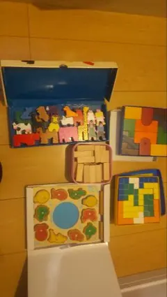 木製動物パズルセット 知育玩具 子供チャレンジ