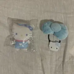 キティちゃん 水色 シークレットヘアゴム ガチャガチャ人形 きてぃ
