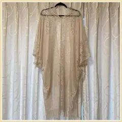 レース 羽織 長羽織 浴衣 着物 ショール ボレロ ストール ベージュ 結婚式