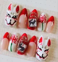 狐面ネイル～白狐様
