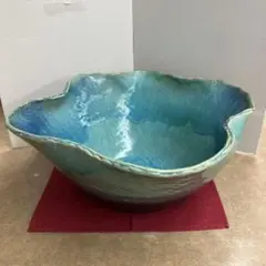 信楽焼彩りガラス水鉢