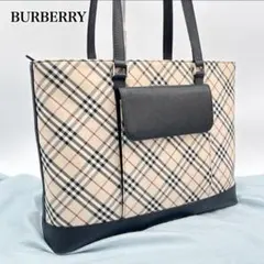 希少✨BURBERRY　バーバリー　トートバッグ　ノバチェック サフィアノレザー