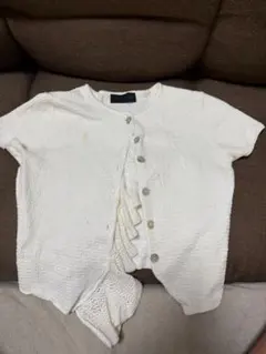 ZARA 半袖カーディガン ホワイト