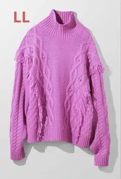 MEDE19F フェリシモ デコラティブニット ピンク LLのサムネイル