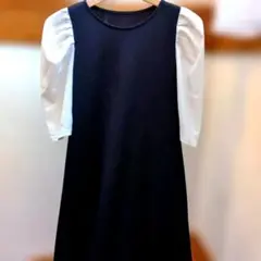 e/rm 黒 フレアワンピ シャーリング M