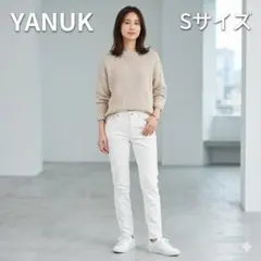 ヤヌーク YANUK パトリシア コーデュロイ アンクルスキニー 白 Sサイズ