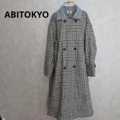 ★ABITOKYO チェック柄 ロングコート チェスターコート F