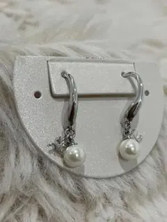 クレージュ　フープ　ピアス　ロゴ シルバー　ヴィンテージ