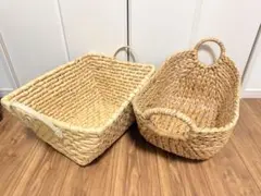 天然素材 バスケット 2個セット 収納かごのサムネイル