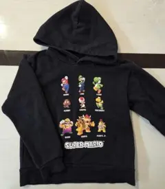 スーパーマリオ　パーカー　トレーナー　黒　130