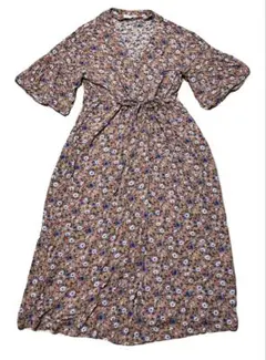 【24時間以内☆匿名発送！】NICE CLAUP ピンク 花柄 ワンピ FREE